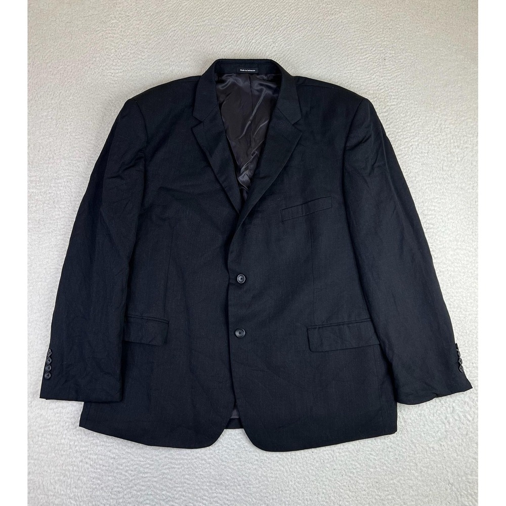 Pronto Uomo Platinum Blazer Mens 50R Black 2 Button‎ Suit Jacket Wool Indonesia
